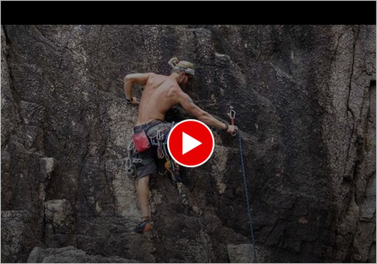 ببینید | عبور یک صخره نورد از ترسناک‌ترین صخره جهان با دوربین !